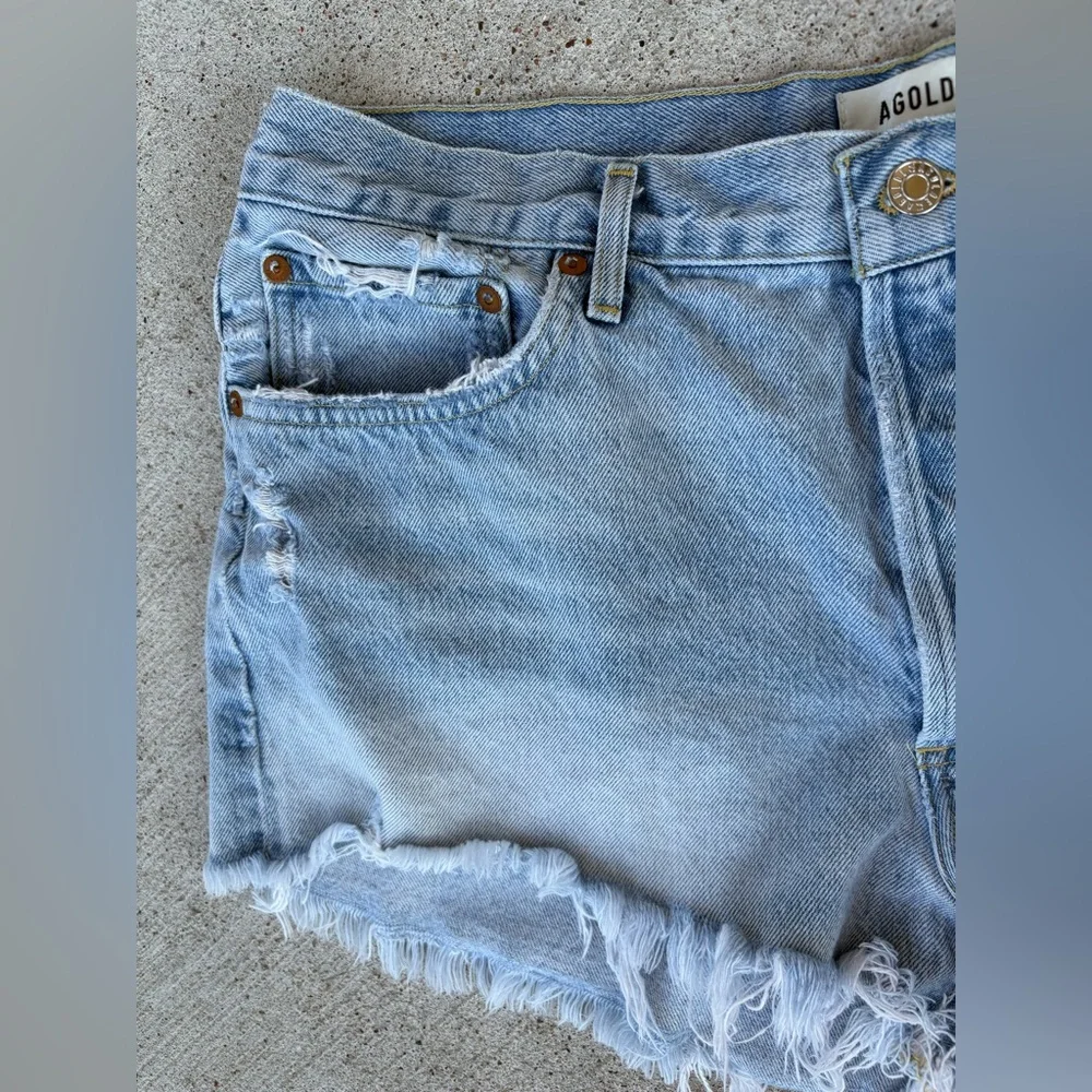 Agolde Parker Blue Jean Shorts - Picture 2 of 7